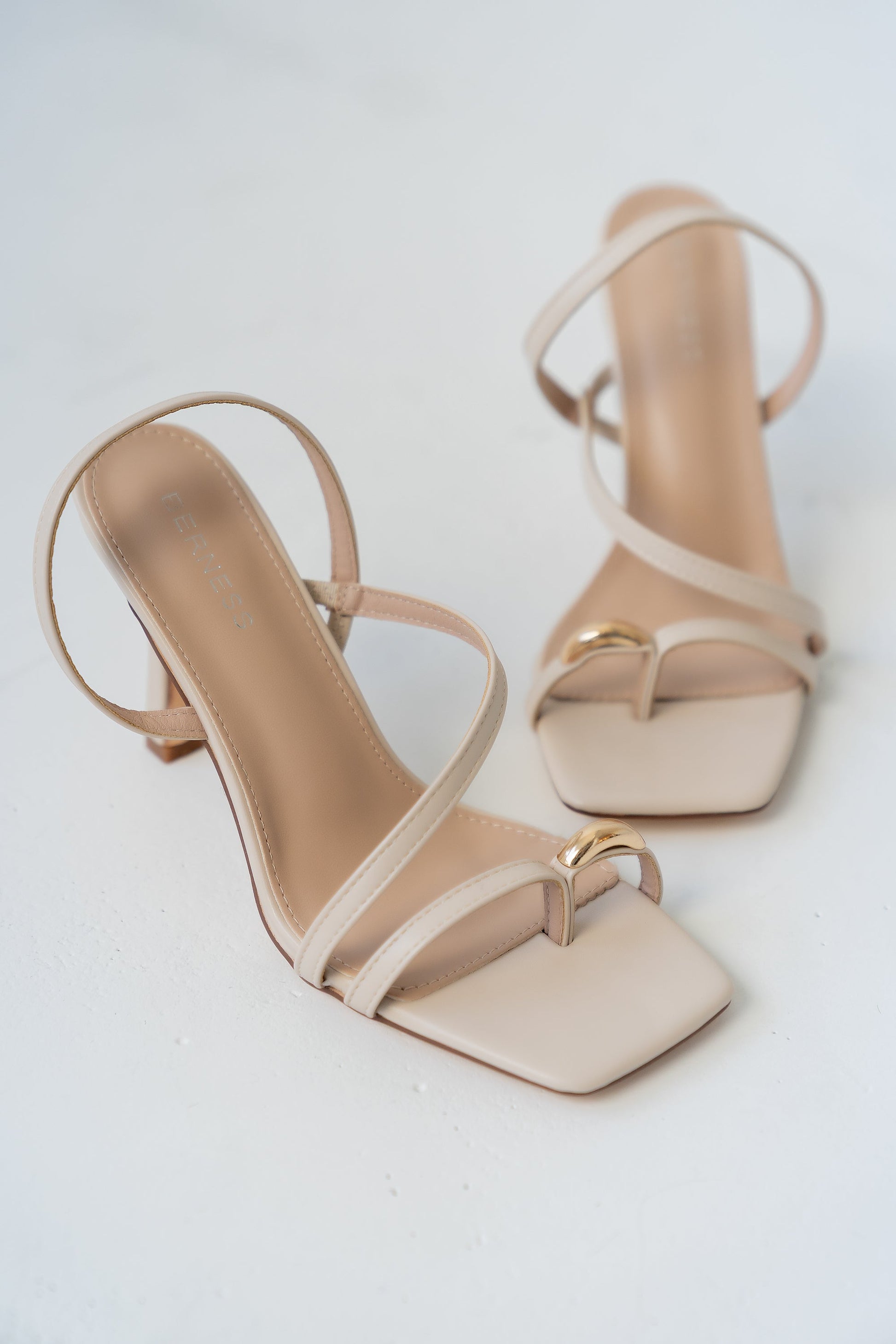 Heather Strappy Heels in Beige