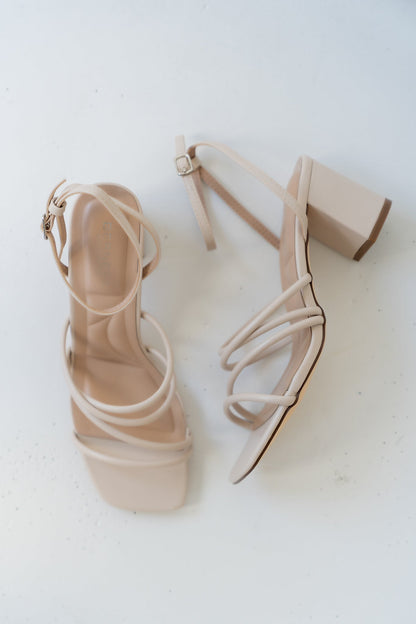 Emmarie Block Heel in Beige