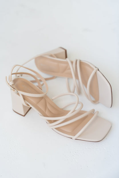 Emmarie Block Heel in Beige