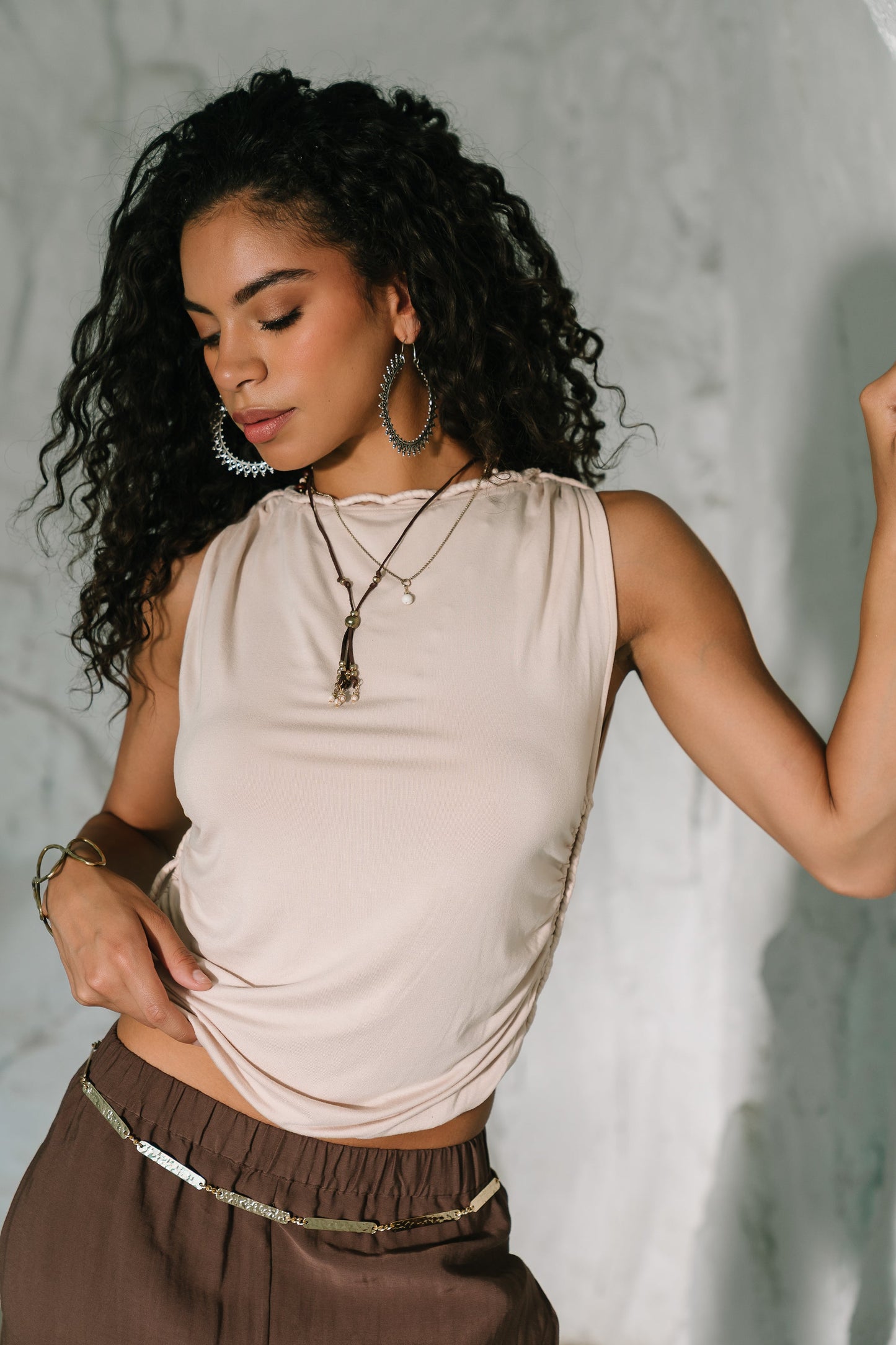 Maia Braided Top in Bone