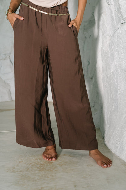 Lee Wide Leg Pants in Brown
