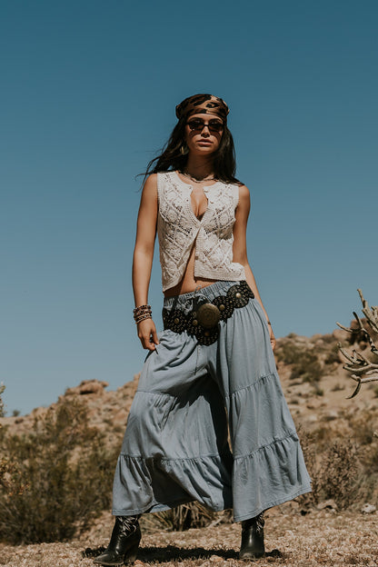 Asha Tiered Pants in Blue