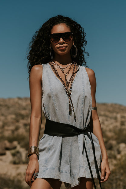 Trina Denim Romper