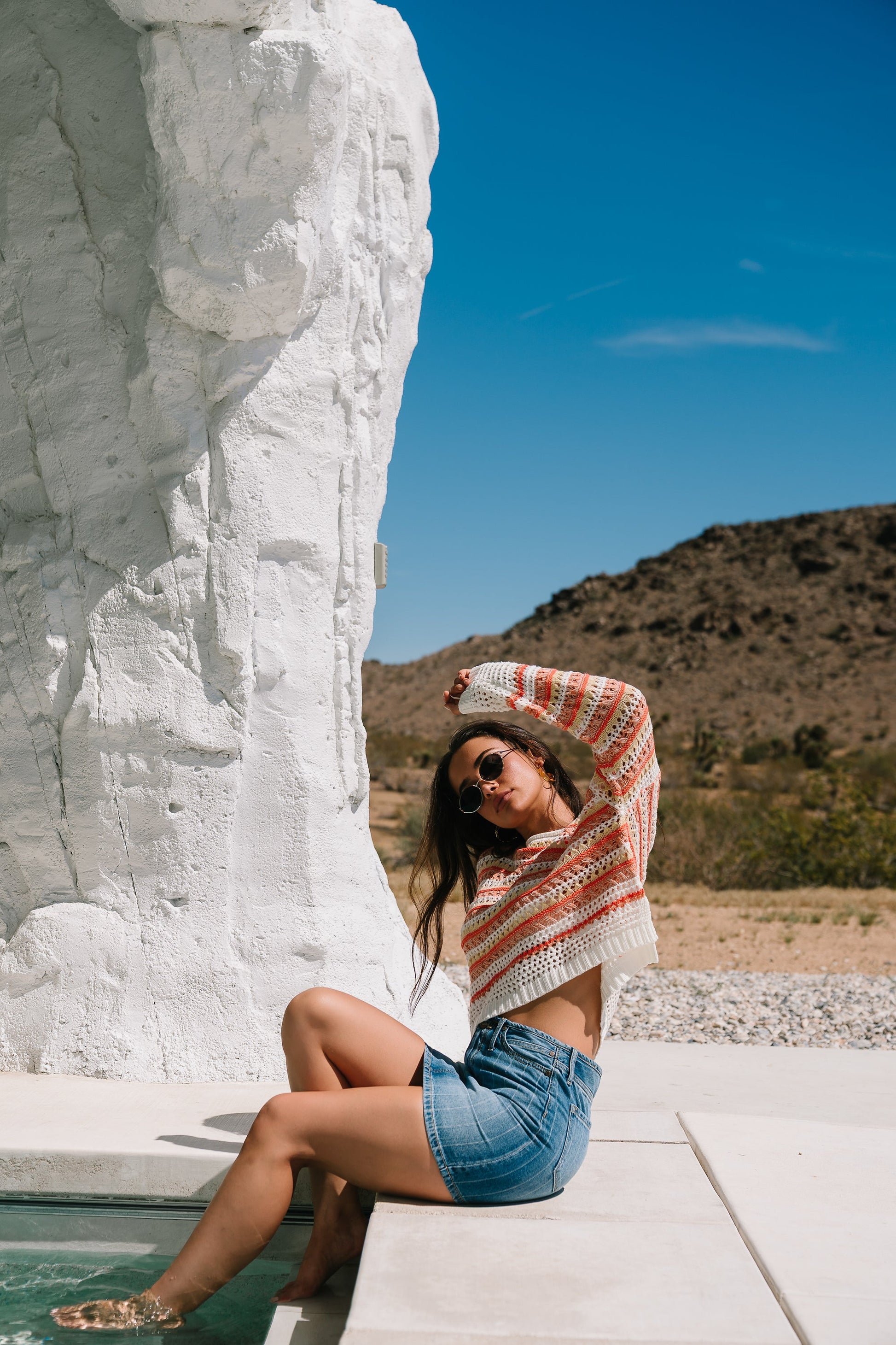 Alder Striped Denim Mini Skirt