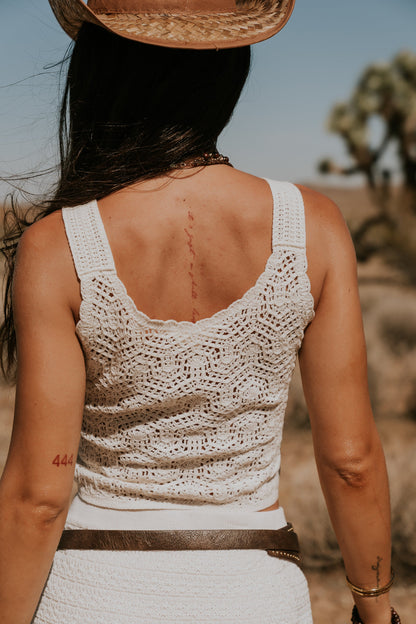 Desiree Embroidered Crochet Tank