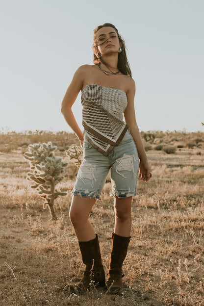 Cashe Distressed Bermuda Shorts