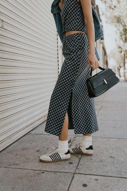 Baylor Plaid Midi Skirt