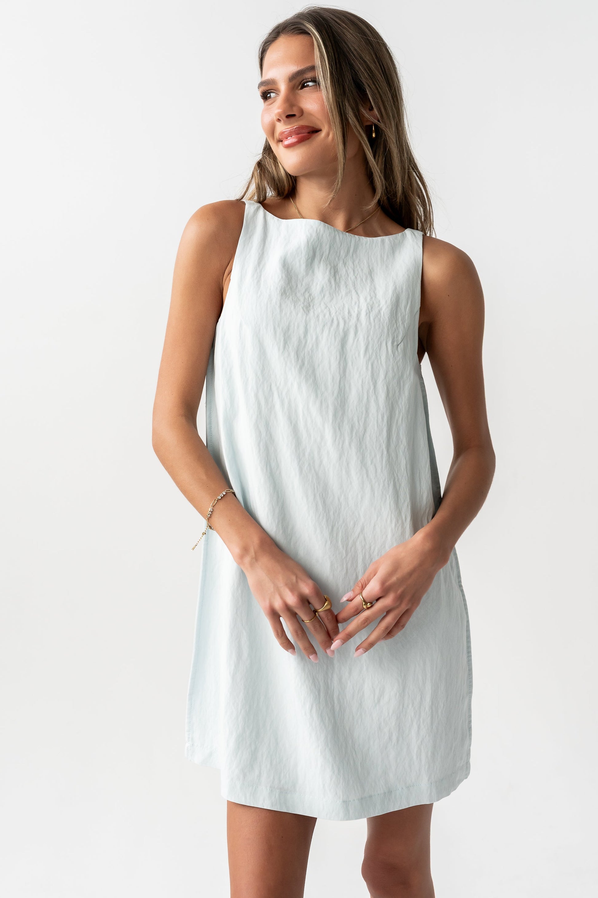 Aria Mini Dress in Blue