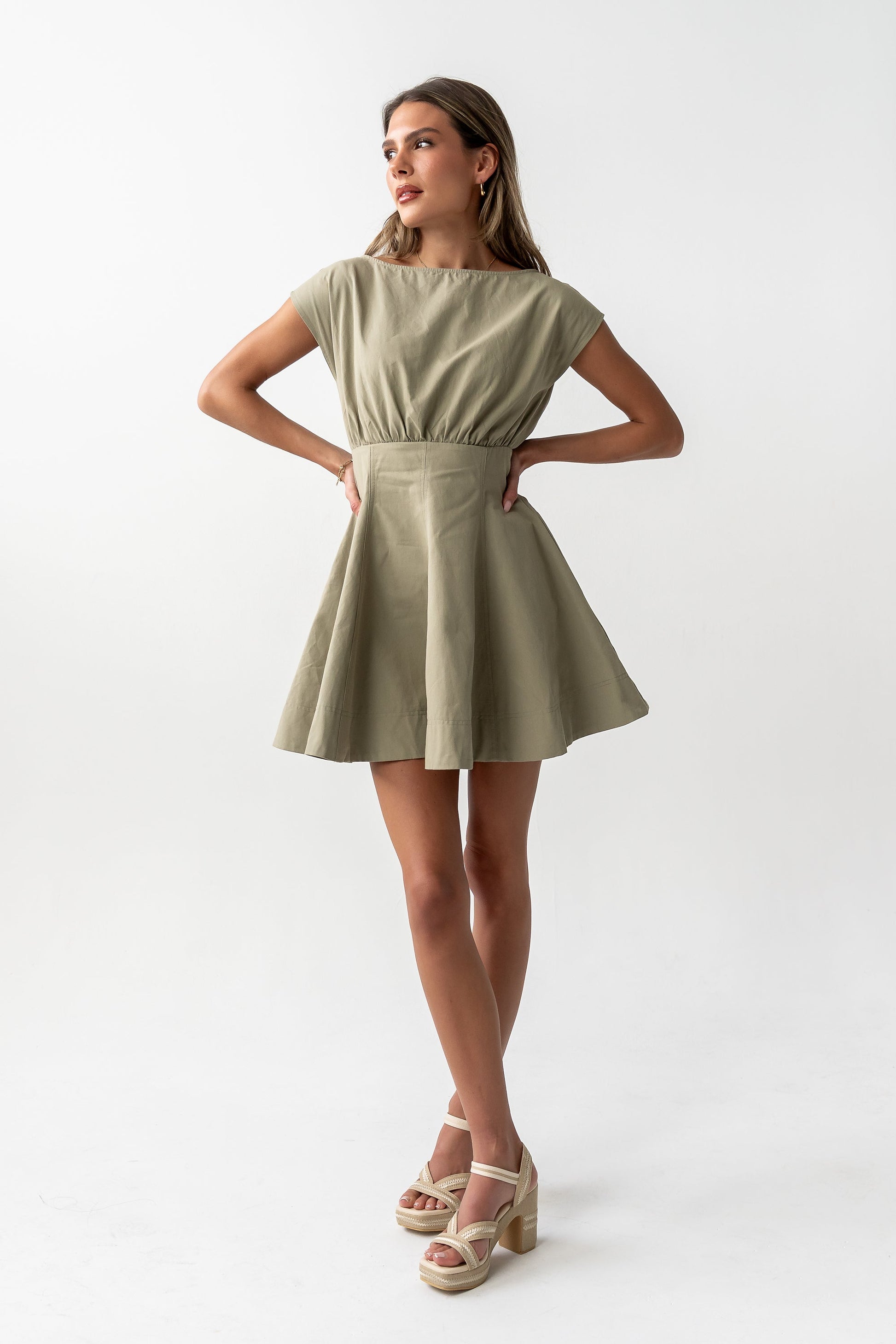 Kinzey Mini Dress in Olive