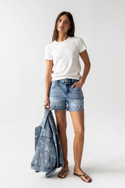 Kellie Scalloped Shorts