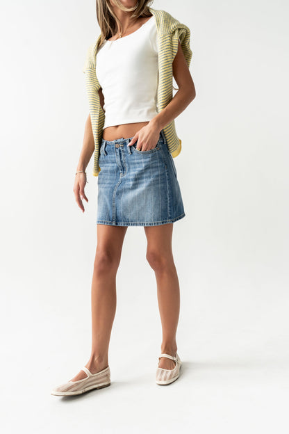 Alder Striped Denim Mini Skirt