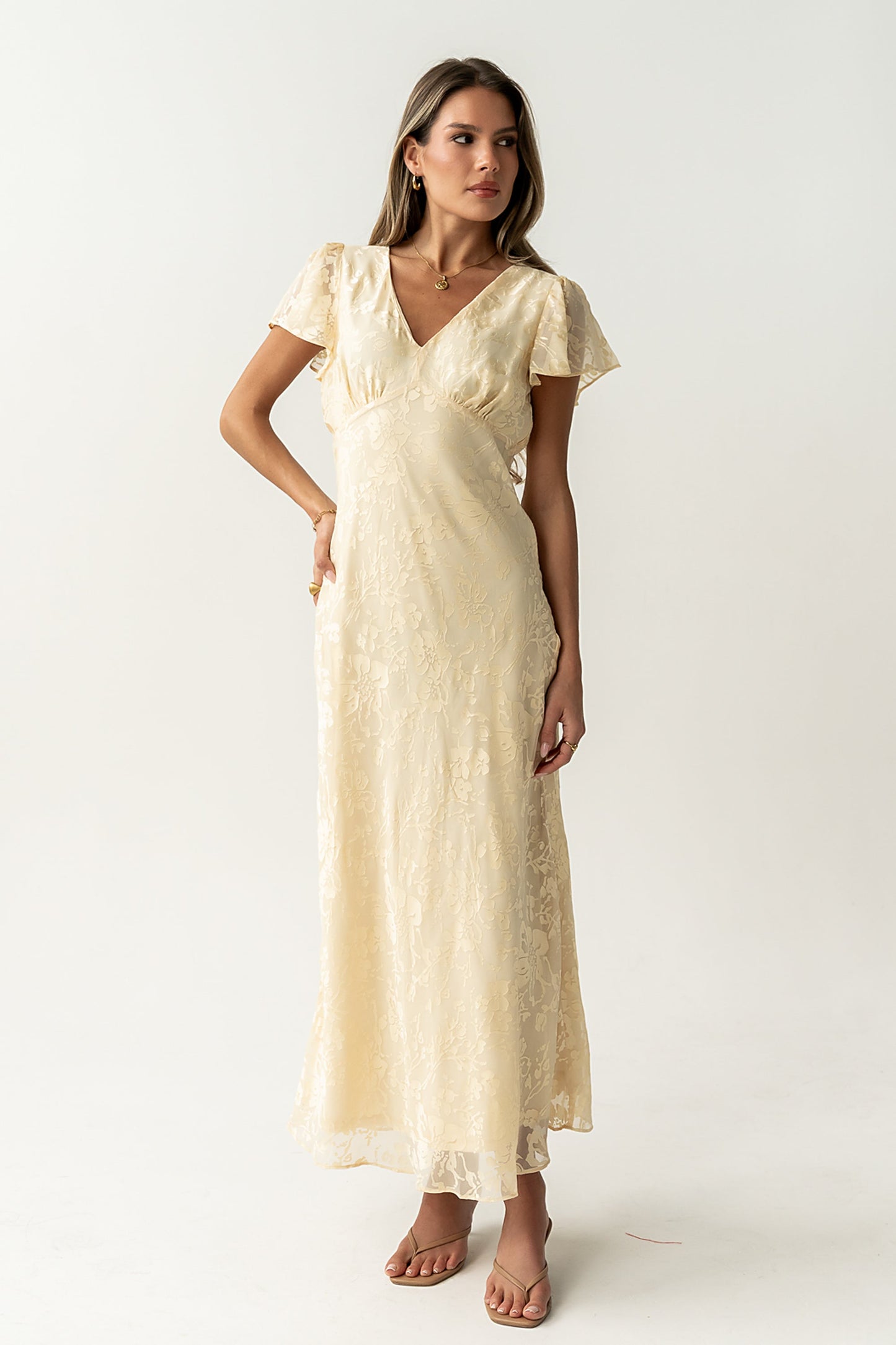 Ashtin Floral Maxi Dress in Yellow