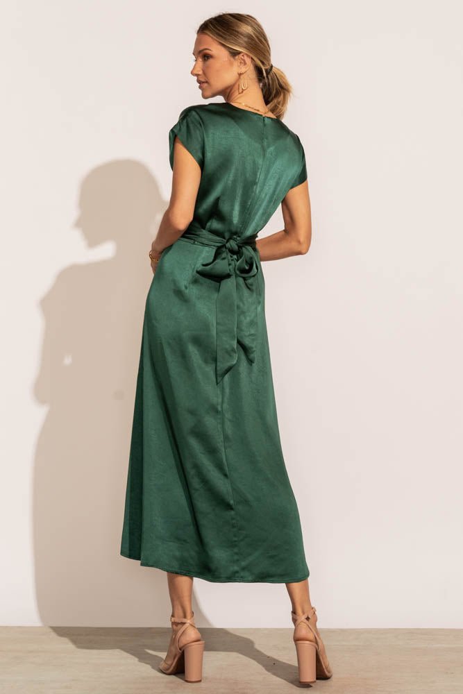 Rosalind Midi Dress in Emerald - FINAL SALE