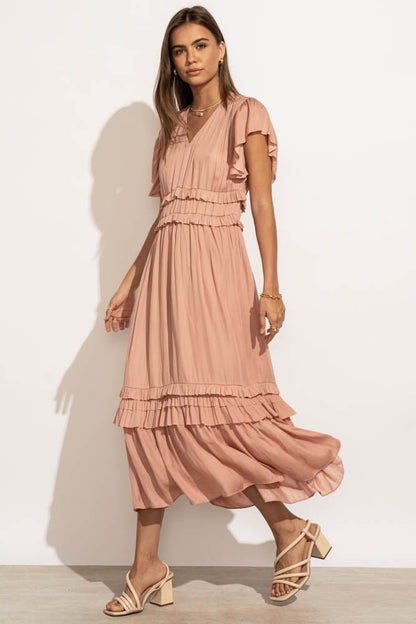 Willa Ruffle Dress in Blush - FINAL SALE