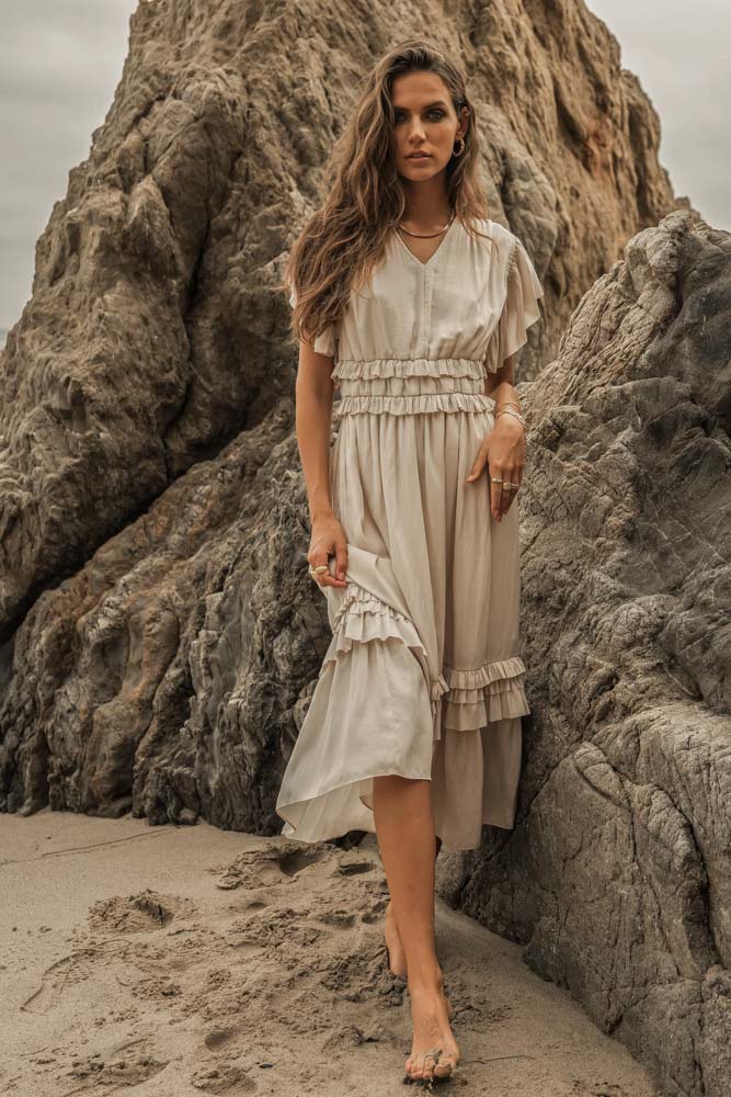 Willa Ruffle Dress in Ivory - FINAL SALE