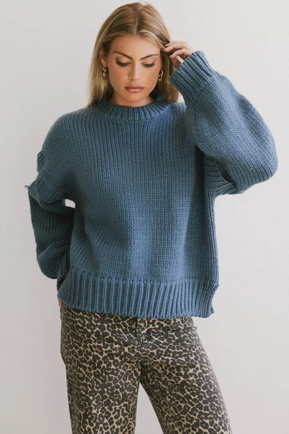 Josie Knit Sweater in Blue - FINAL SALE
