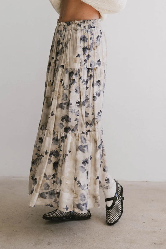 Maxine Floral Skirt in Blue - FINAL SALE