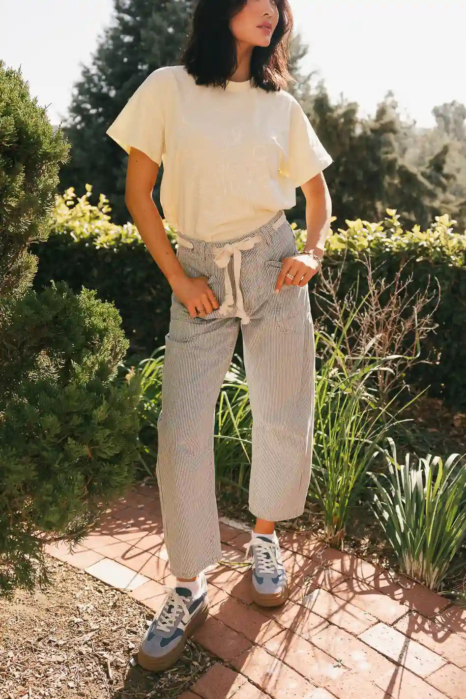 Citrus Embroidered Tee in Yellow - FINAL SALE