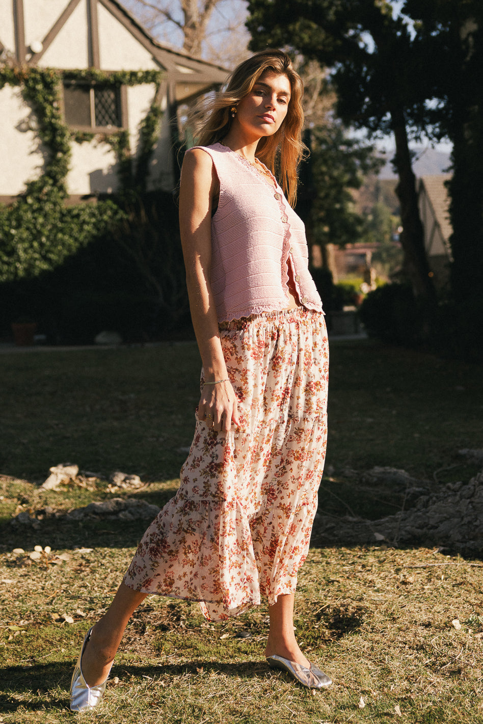Brianni Floral Midi Skirt - FINAL SALE