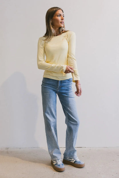 Annalise Knit Top in Yellow - FINAL SALE