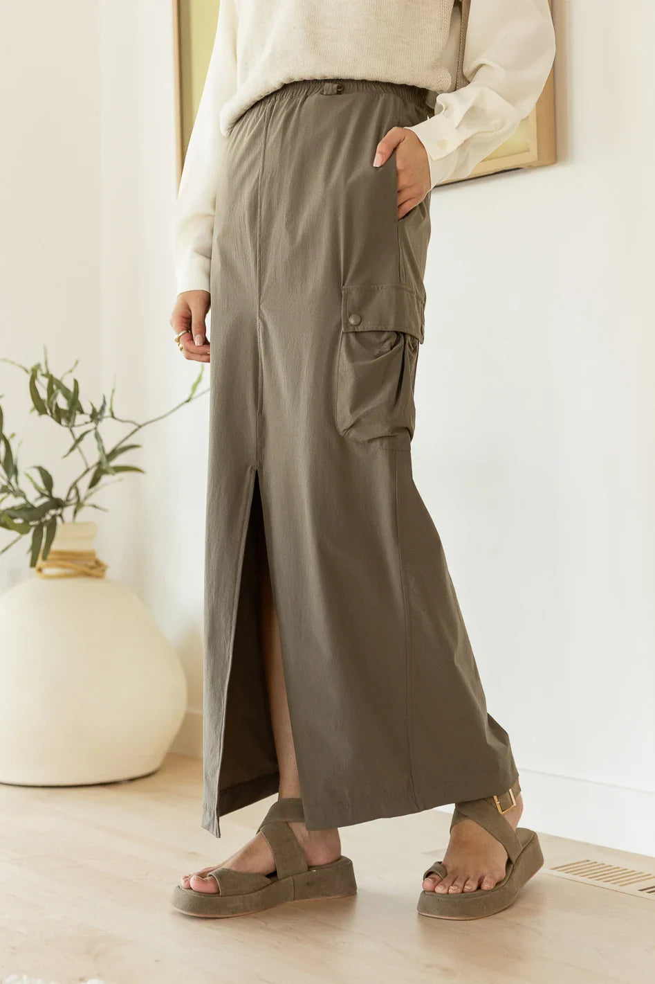 Ellie Cargo Skirt in Olive - FINAL SALE