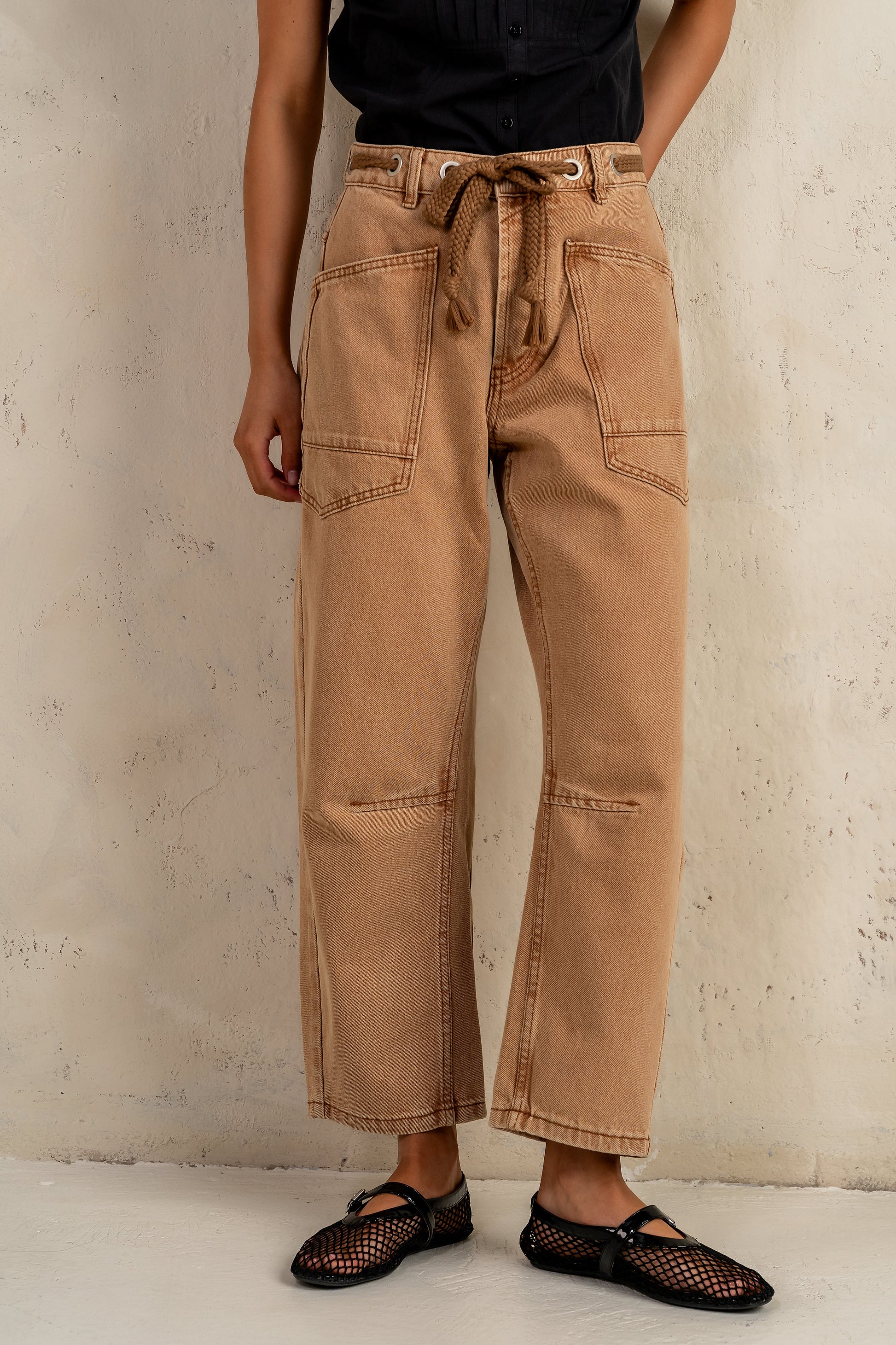 Jocelyn Barrel Jeans in Rust - FINAL SALE