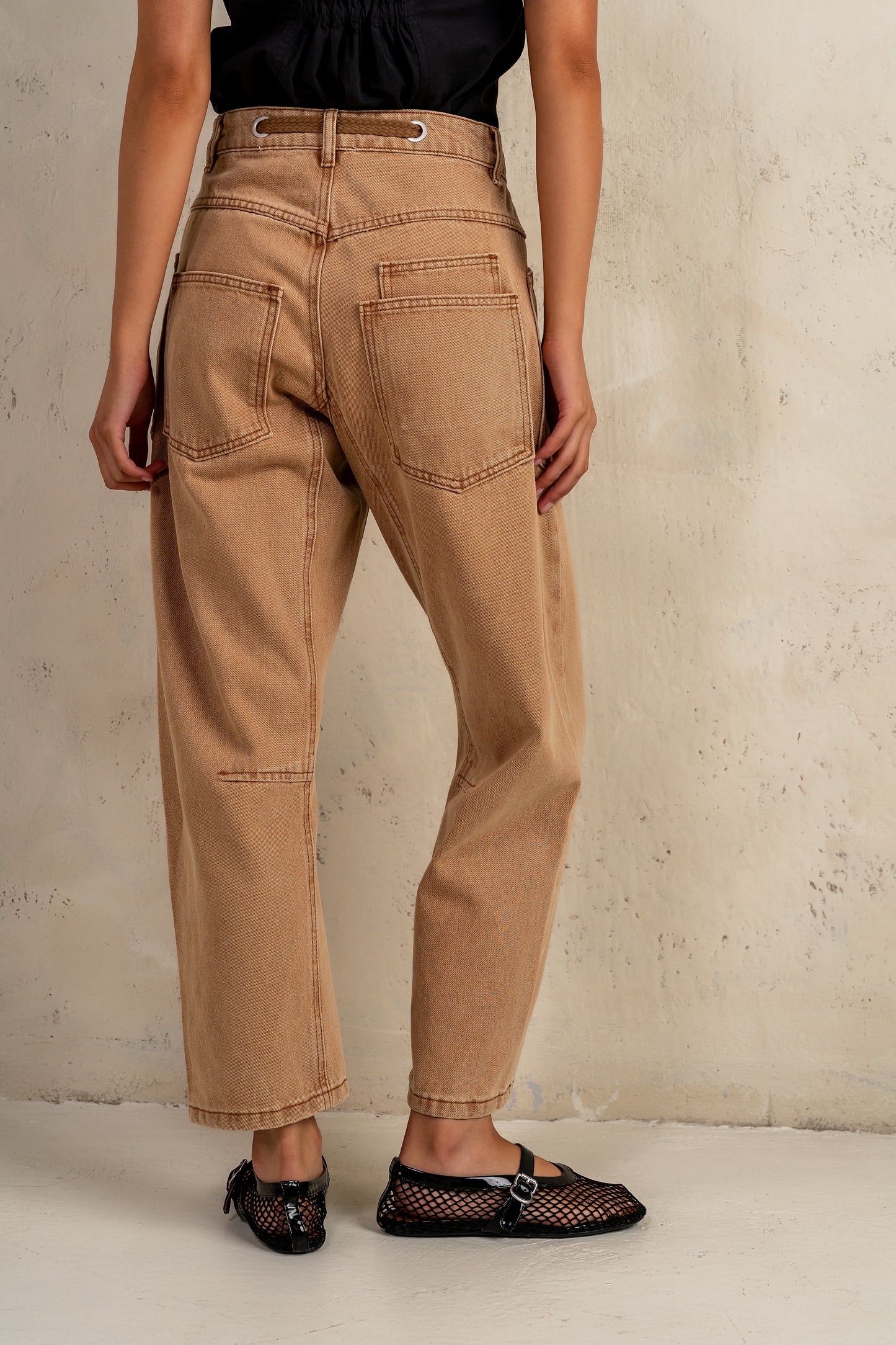 Jocelyn Barrel Jeans in Rust - FINAL SALE