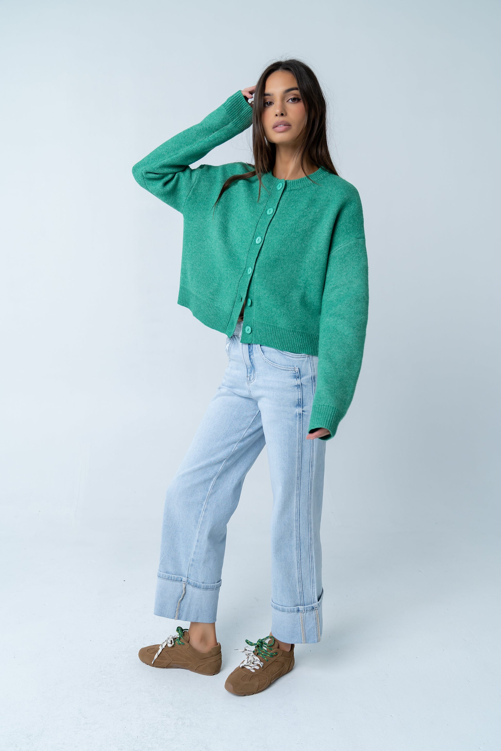 Valeria Oversized Sweater in Green