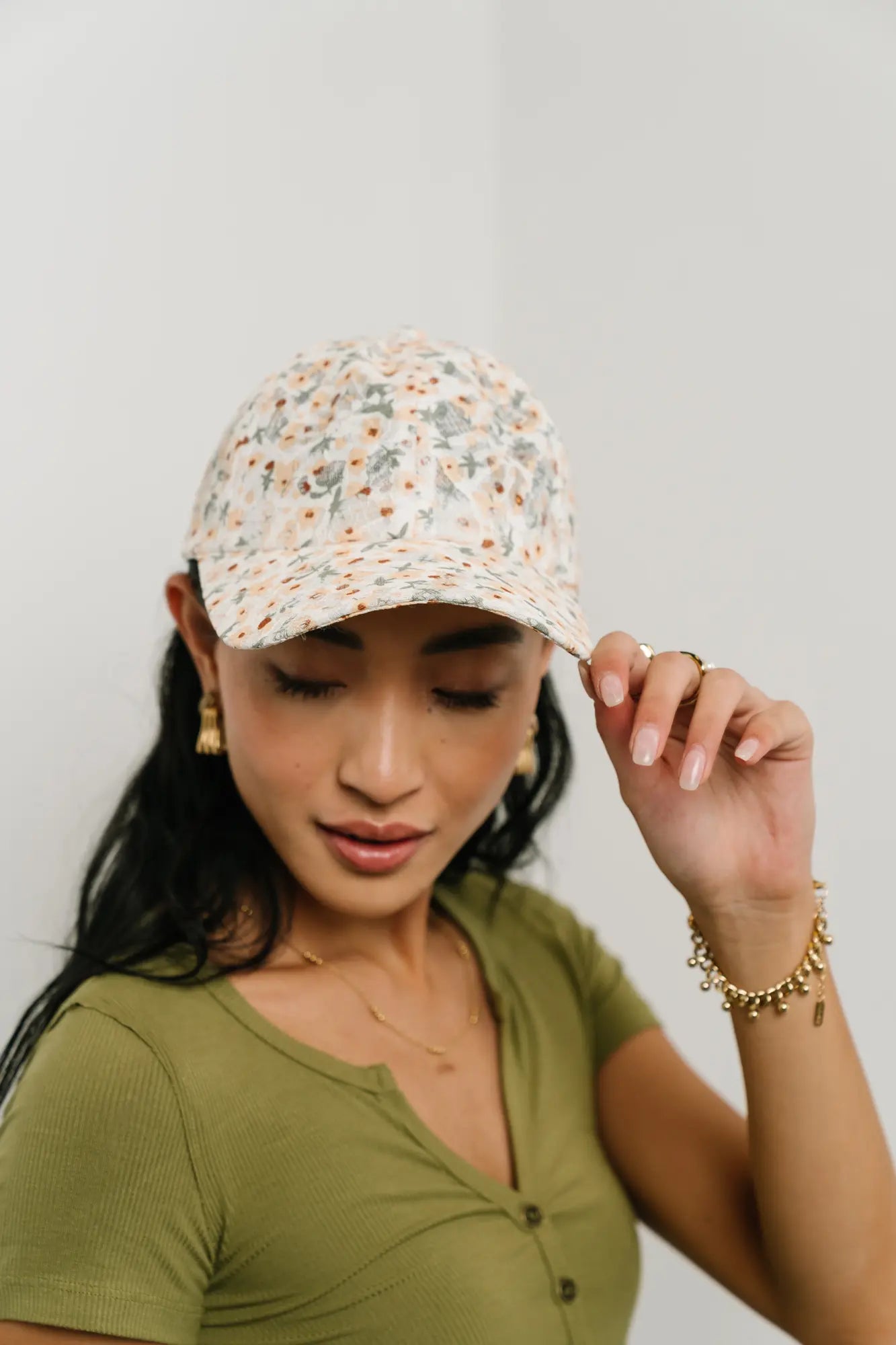 Floral Baseball Cap in Yellow - FINAL SALE