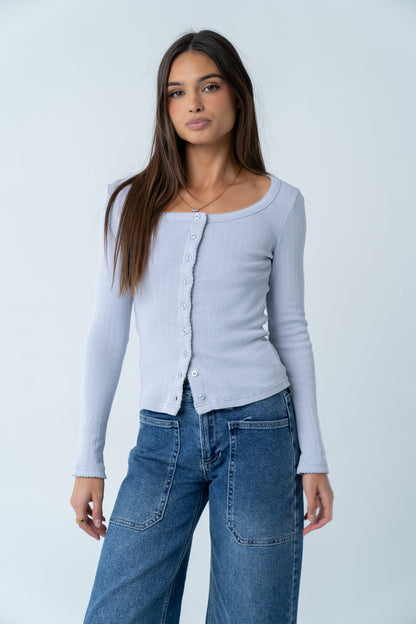 Pura Knit Top in Blue