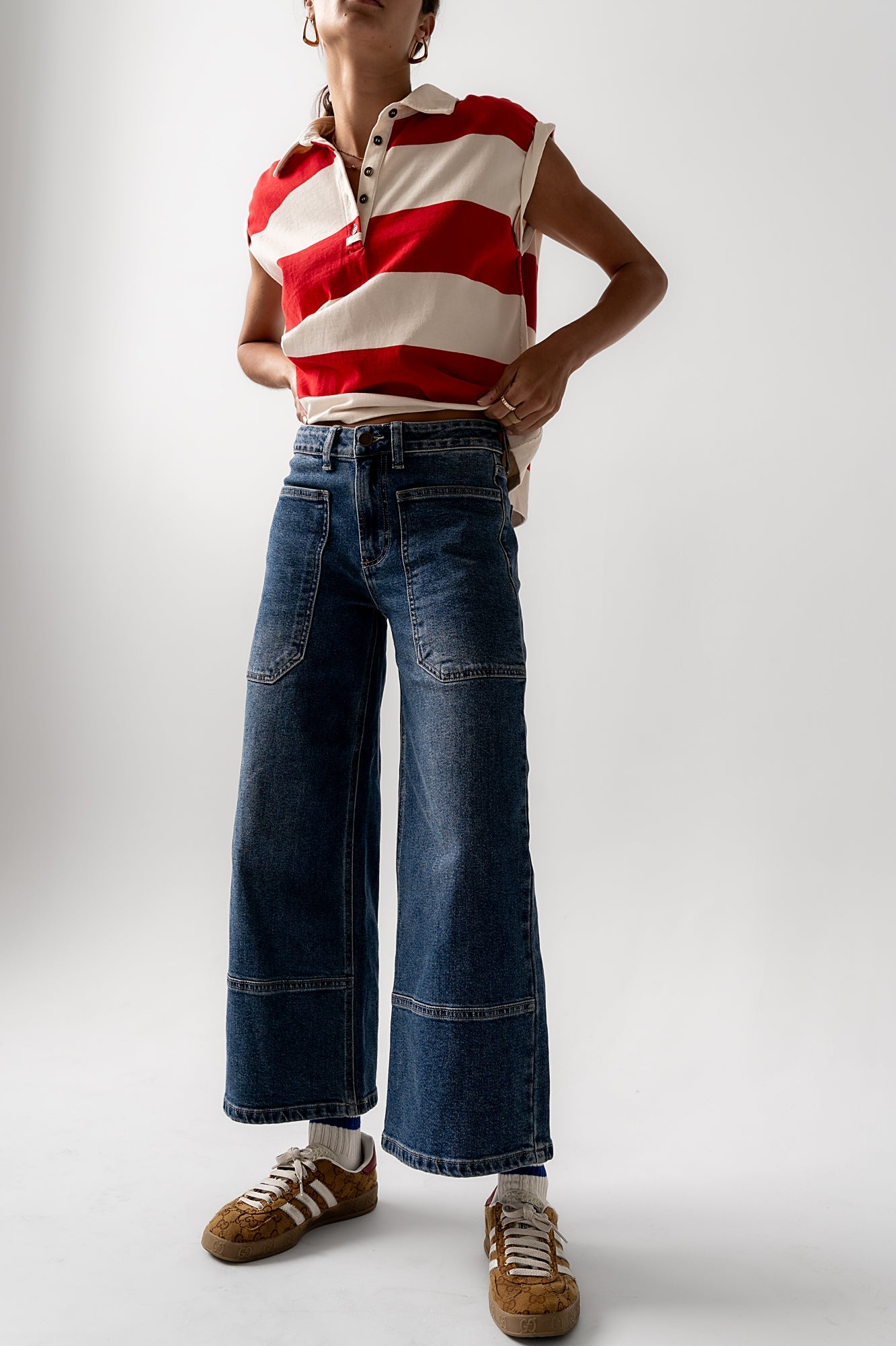 Mylah Wide Leg Jeans in Medium Wash
