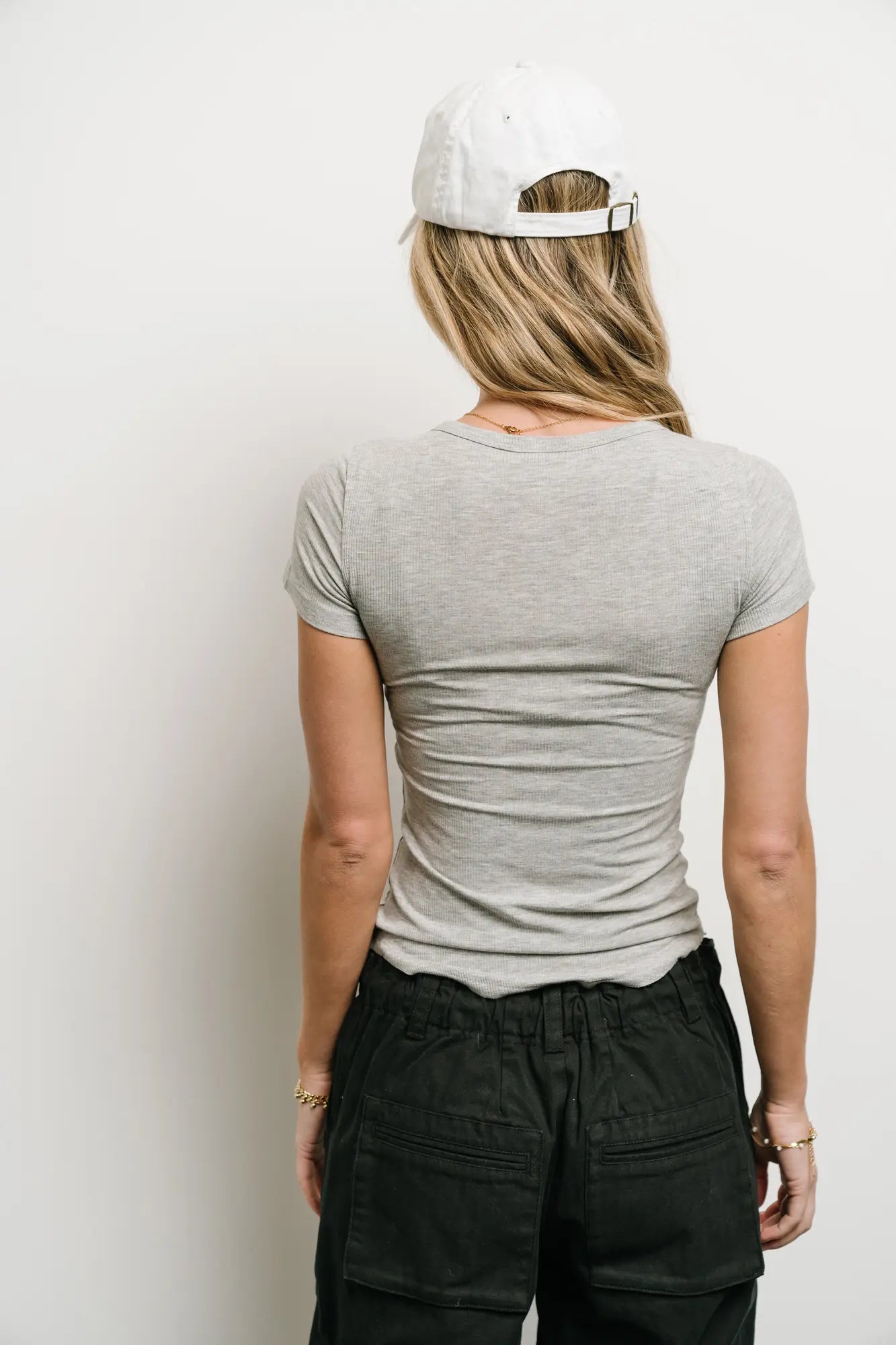 Serena Henley Top in Grey - FINAL SALE