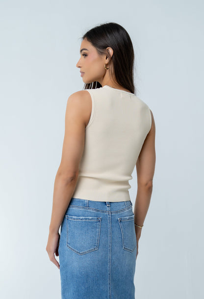 Ollie Cutout Tank Top in Yellow