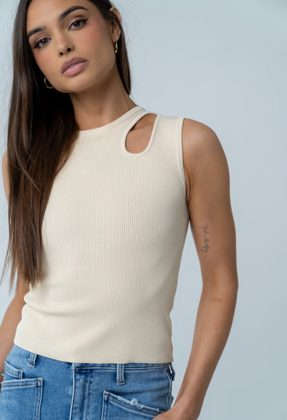 Ollie Cutout Tank Top in Yellow