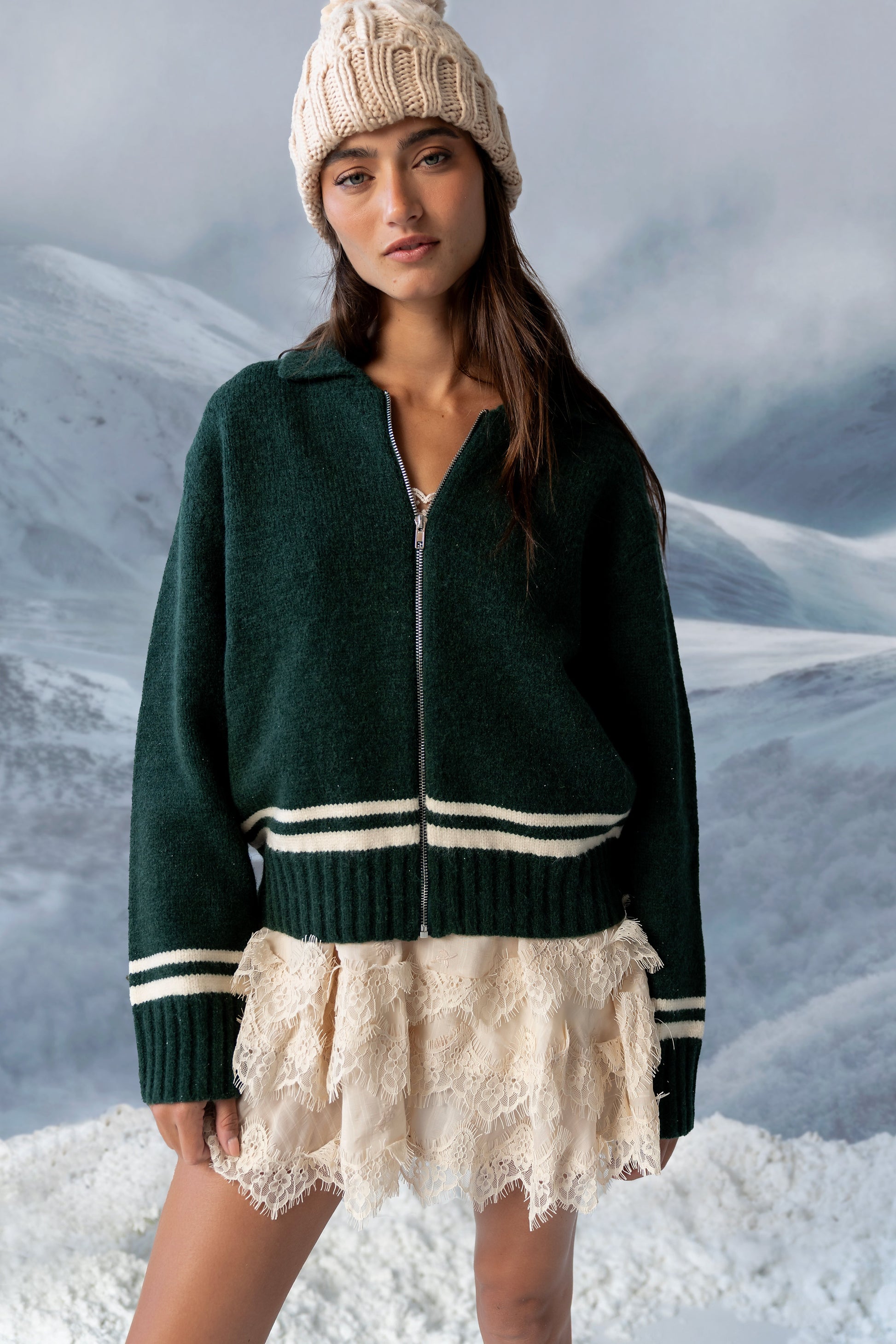 Polly Knit Jacket in Green