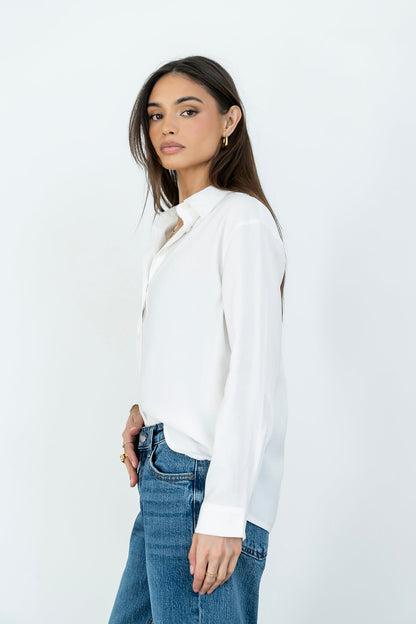Tacie Button Up in White
