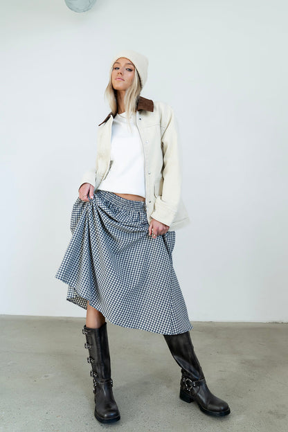 Braxton Plaid Midi Skirt