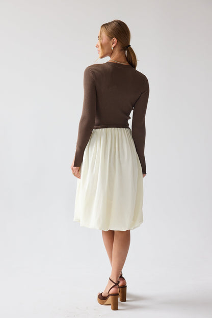 Kaison Mixed Media Midi Dress - FINAL SALE