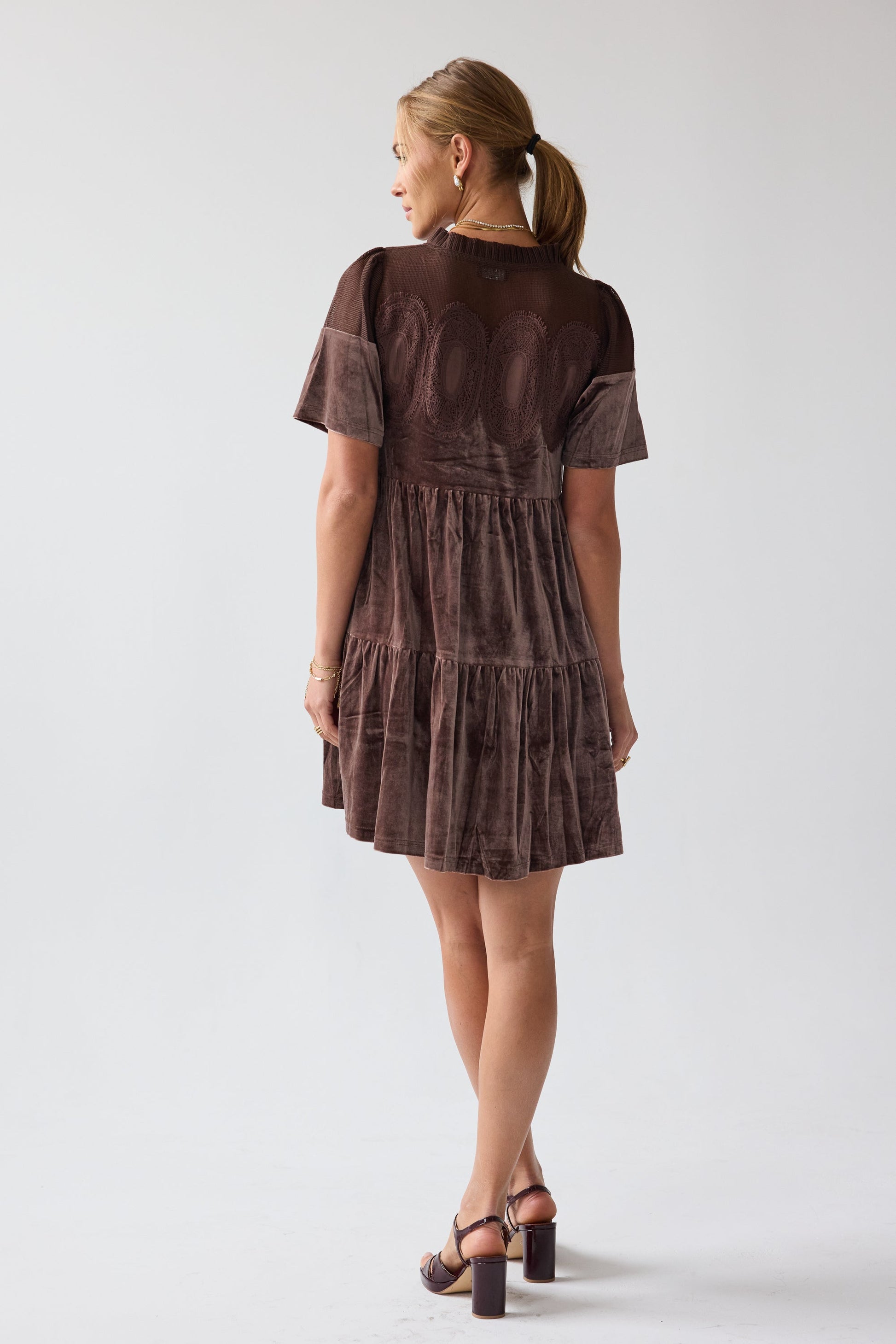 Banks Velvet Mini Dress in Brown - FINAL SALE