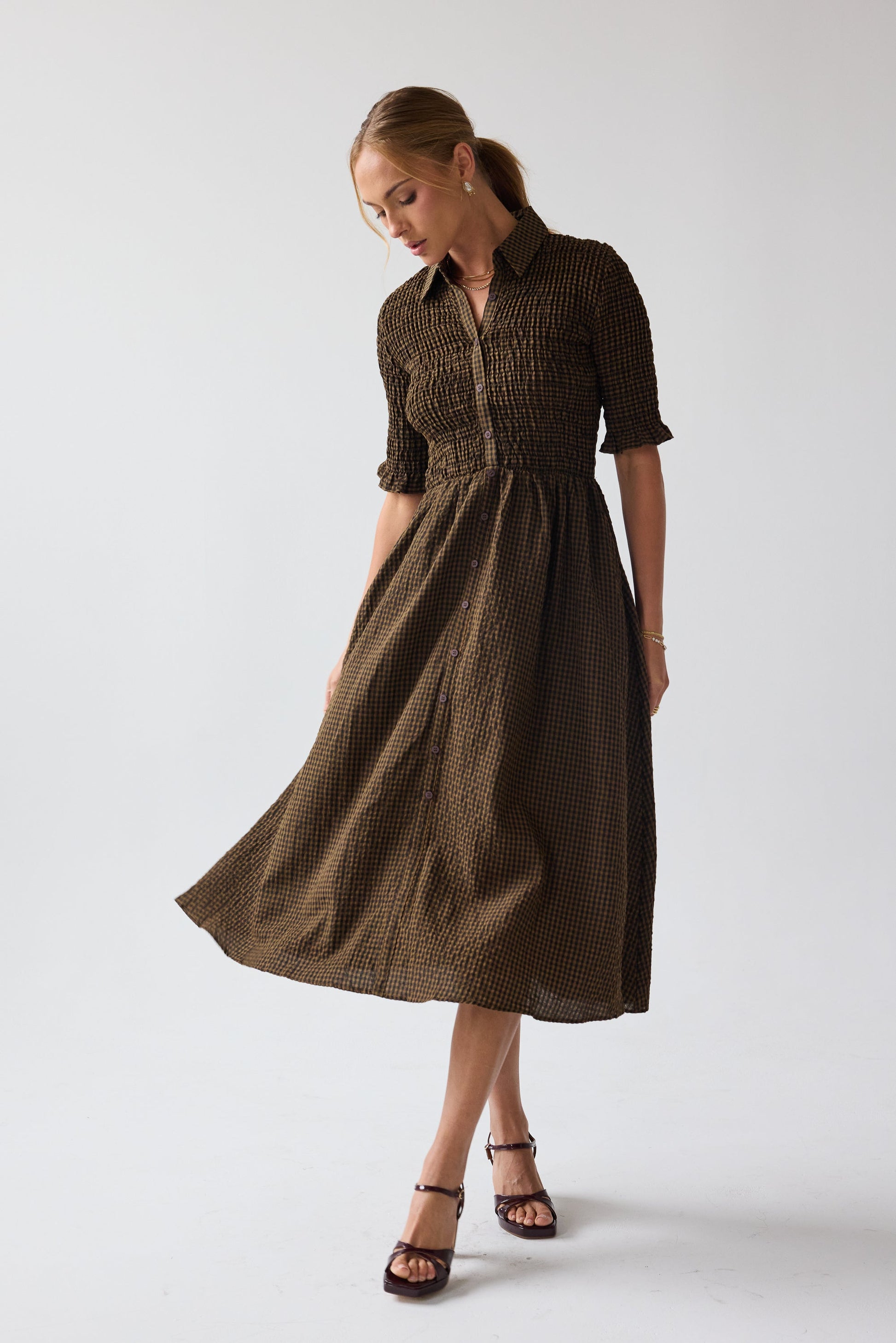 Jonas Gingham Midi Dress - FINAL SALE