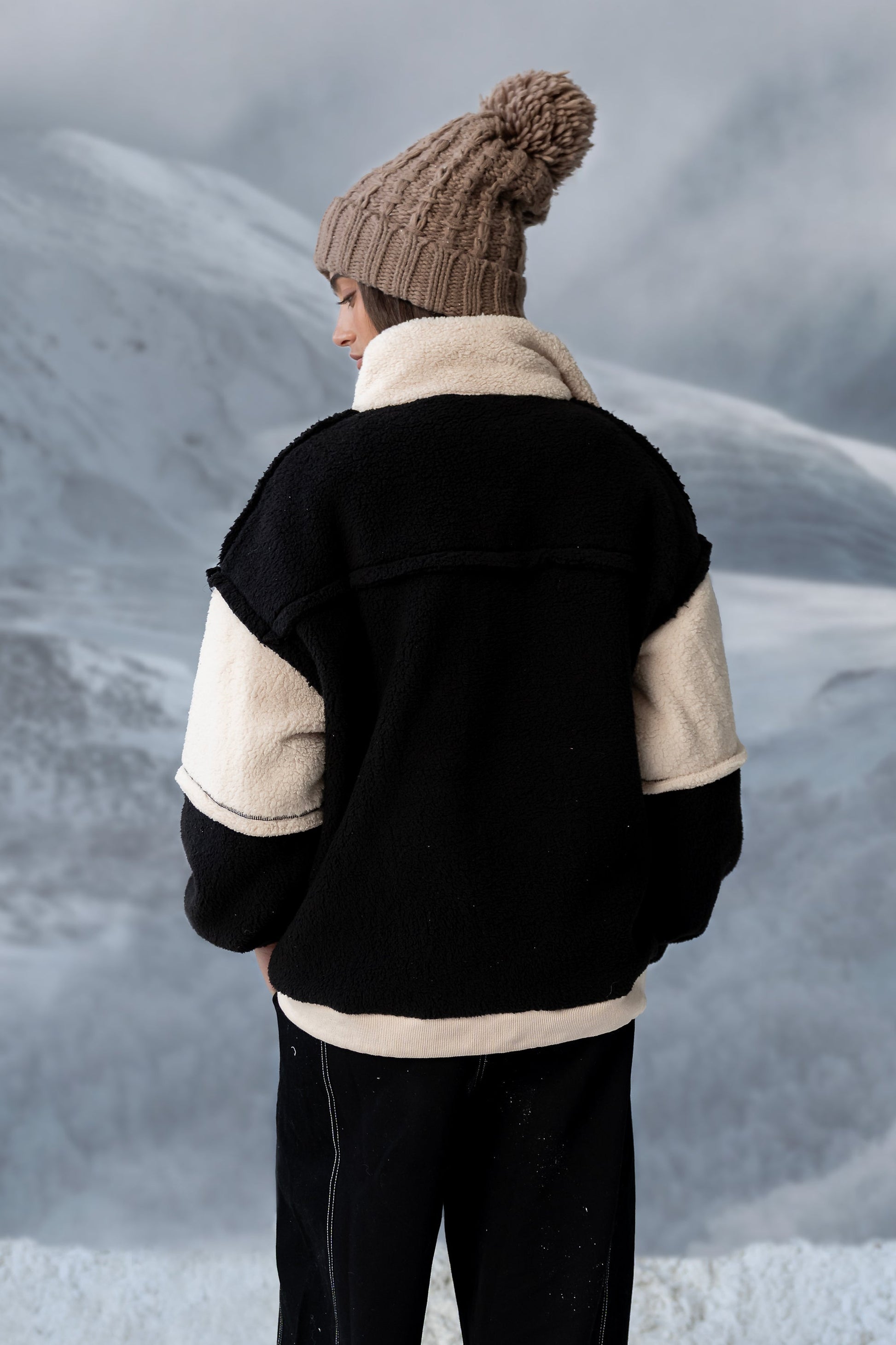 Maria Oversized Sherpa Jacket in Cream - FINAL SALE
