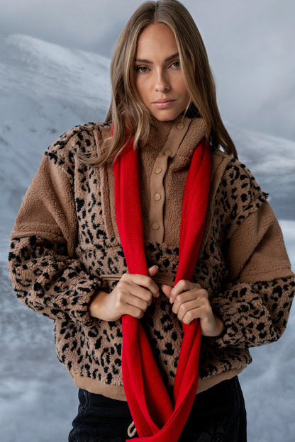 Maria Oversized Sherpa Jacket in Leopard - FINAL SALE