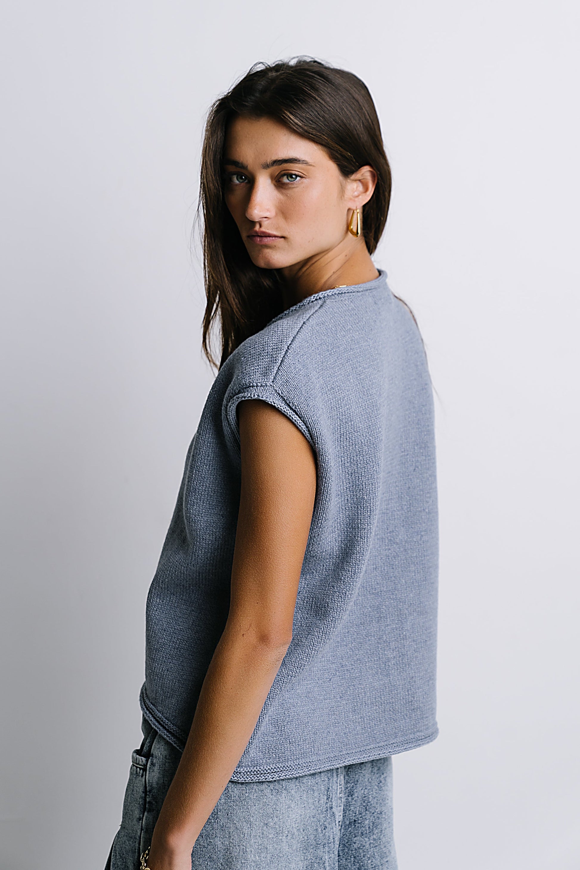 Paige Knit Sweater in Blue