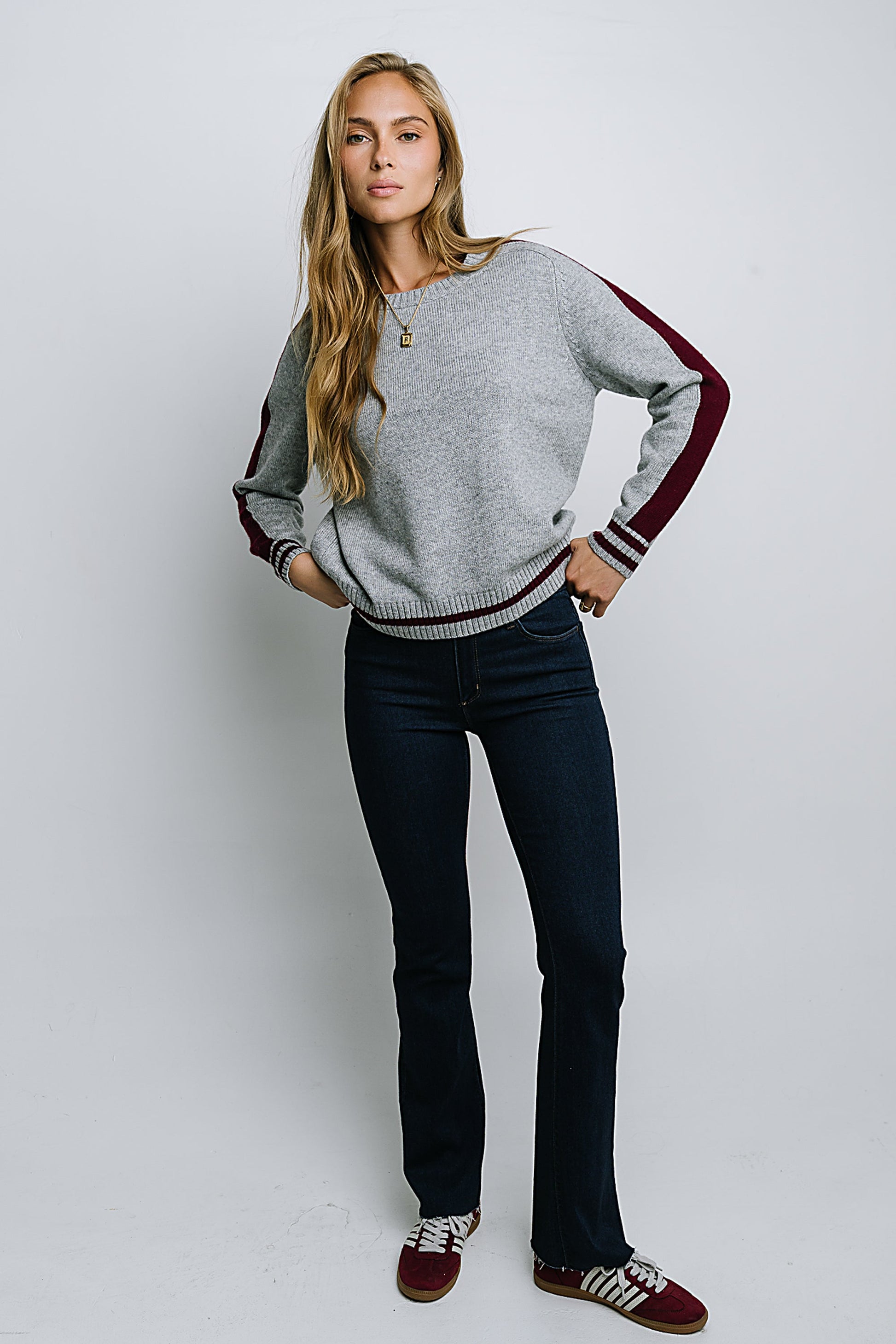 Jayce Striped Sweater in Grey - FINAL SALE