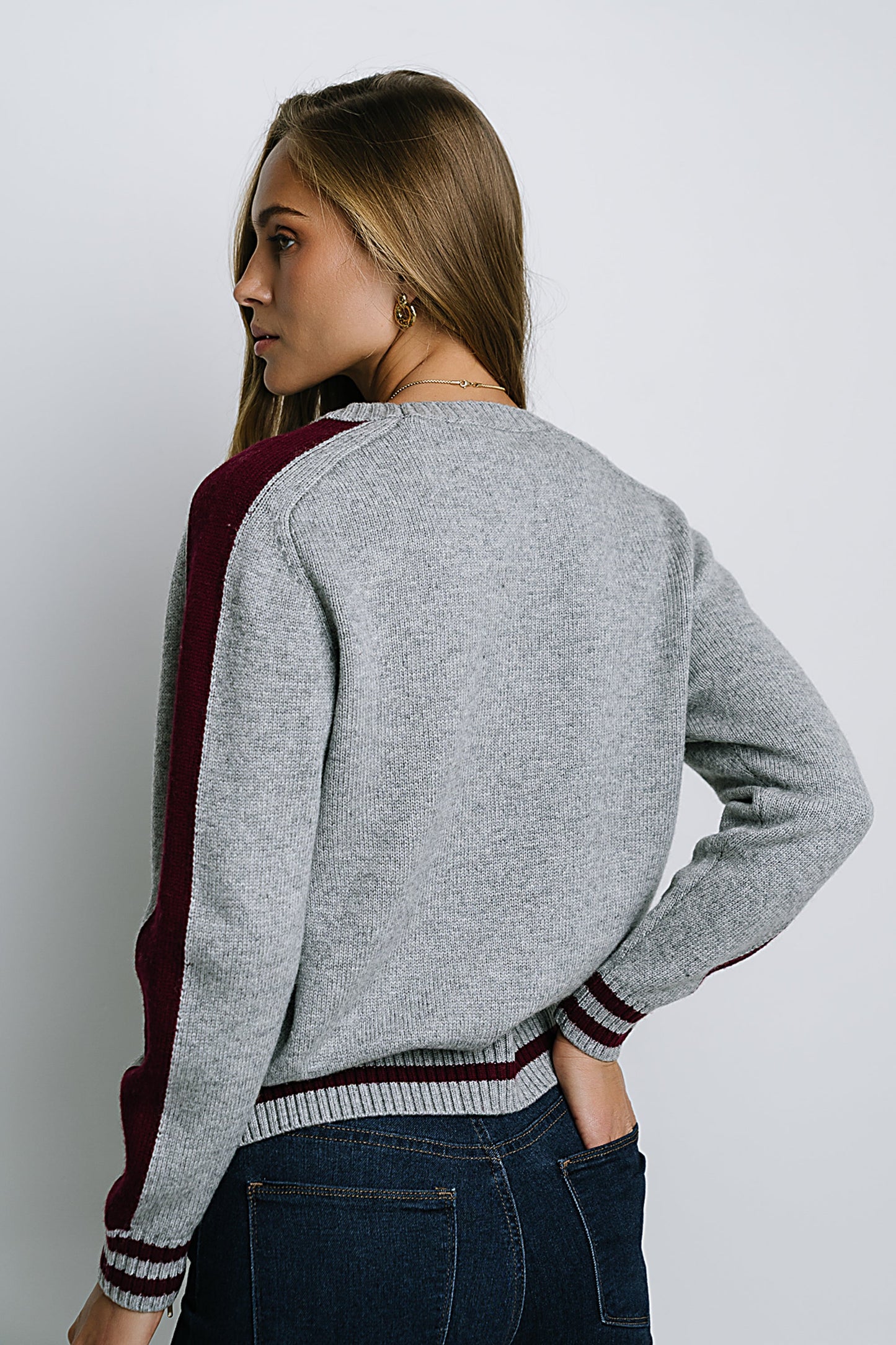 Jayce Striped Sweater in Grey - FINAL SALE