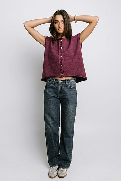 Paige Knit Sweater in Burgundy - FINAL SALE