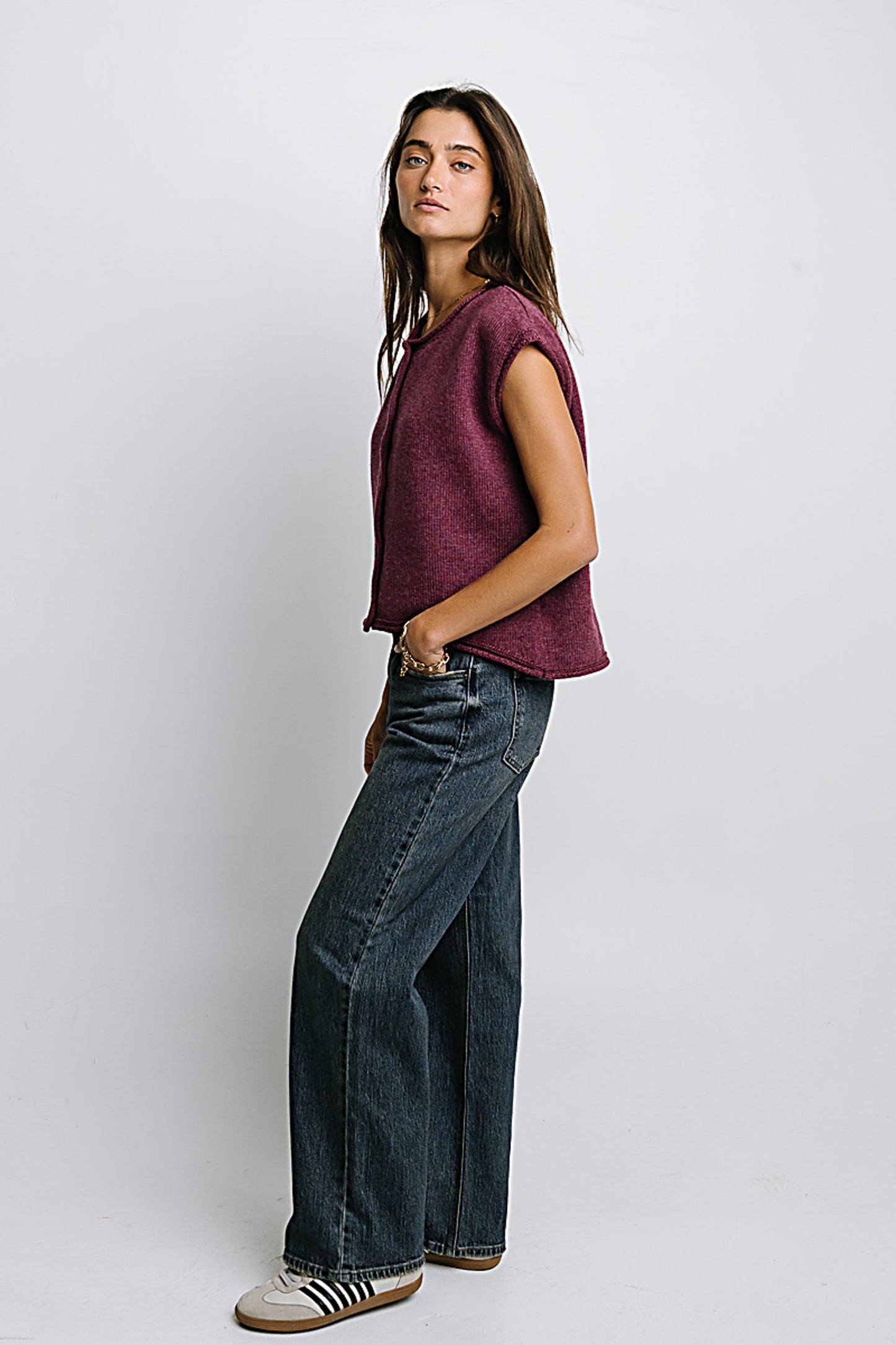 Paige Knit Sweater in Burgundy - FINAL SALE