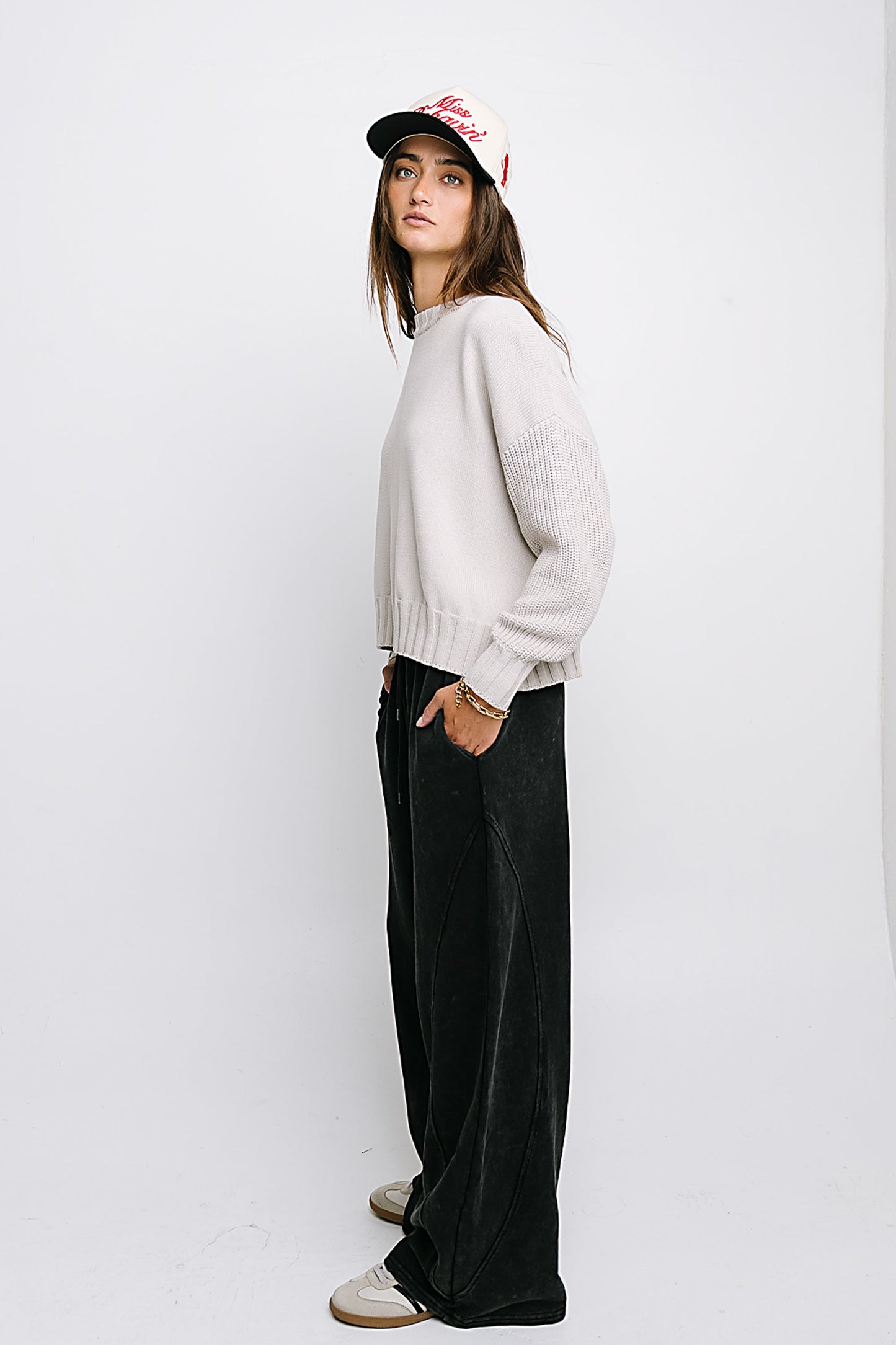 Payton Knit Sweater in Bone - FINAL SALE