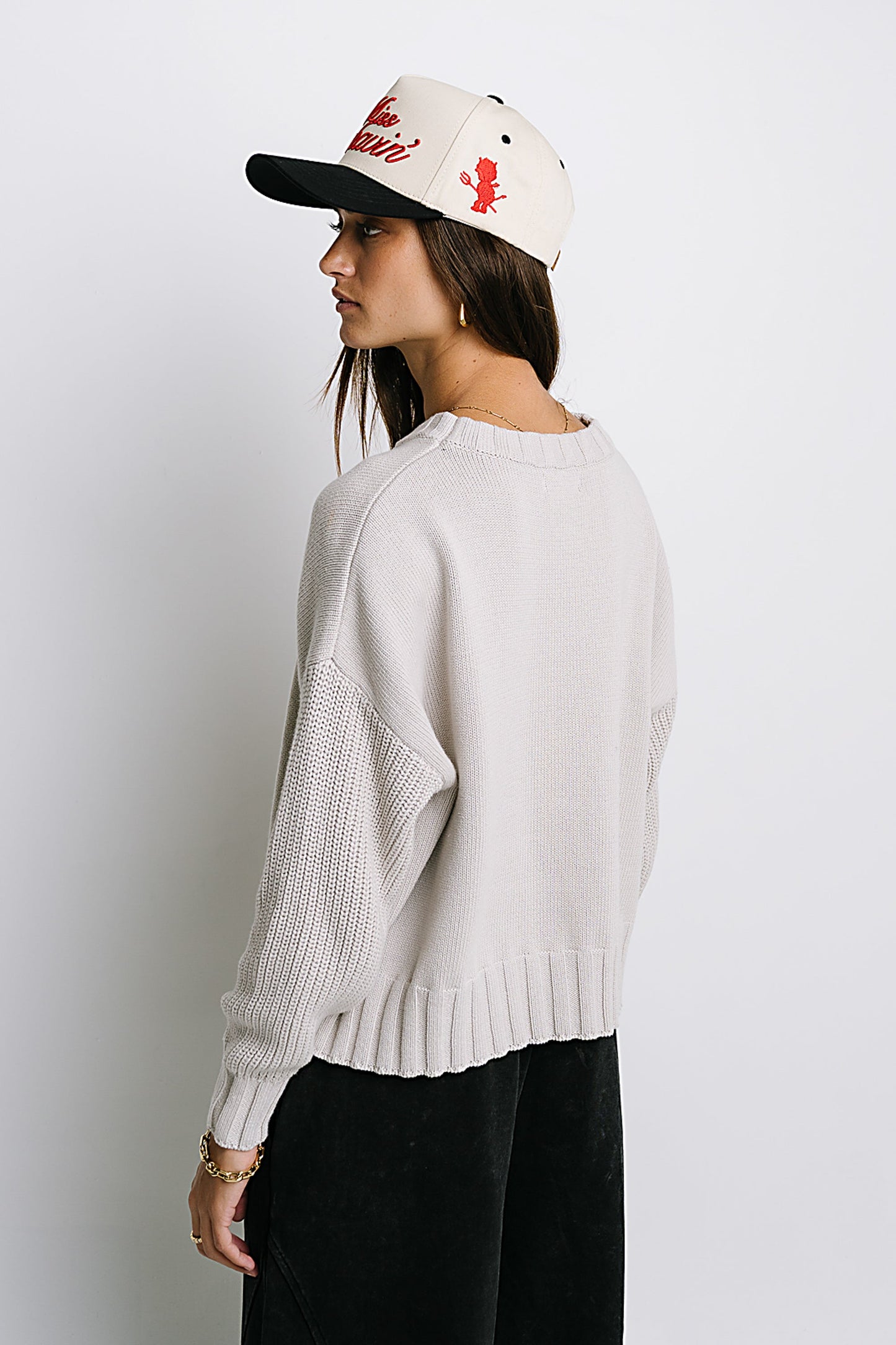 Payton Knit Sweater in Bone - FINAL SALE