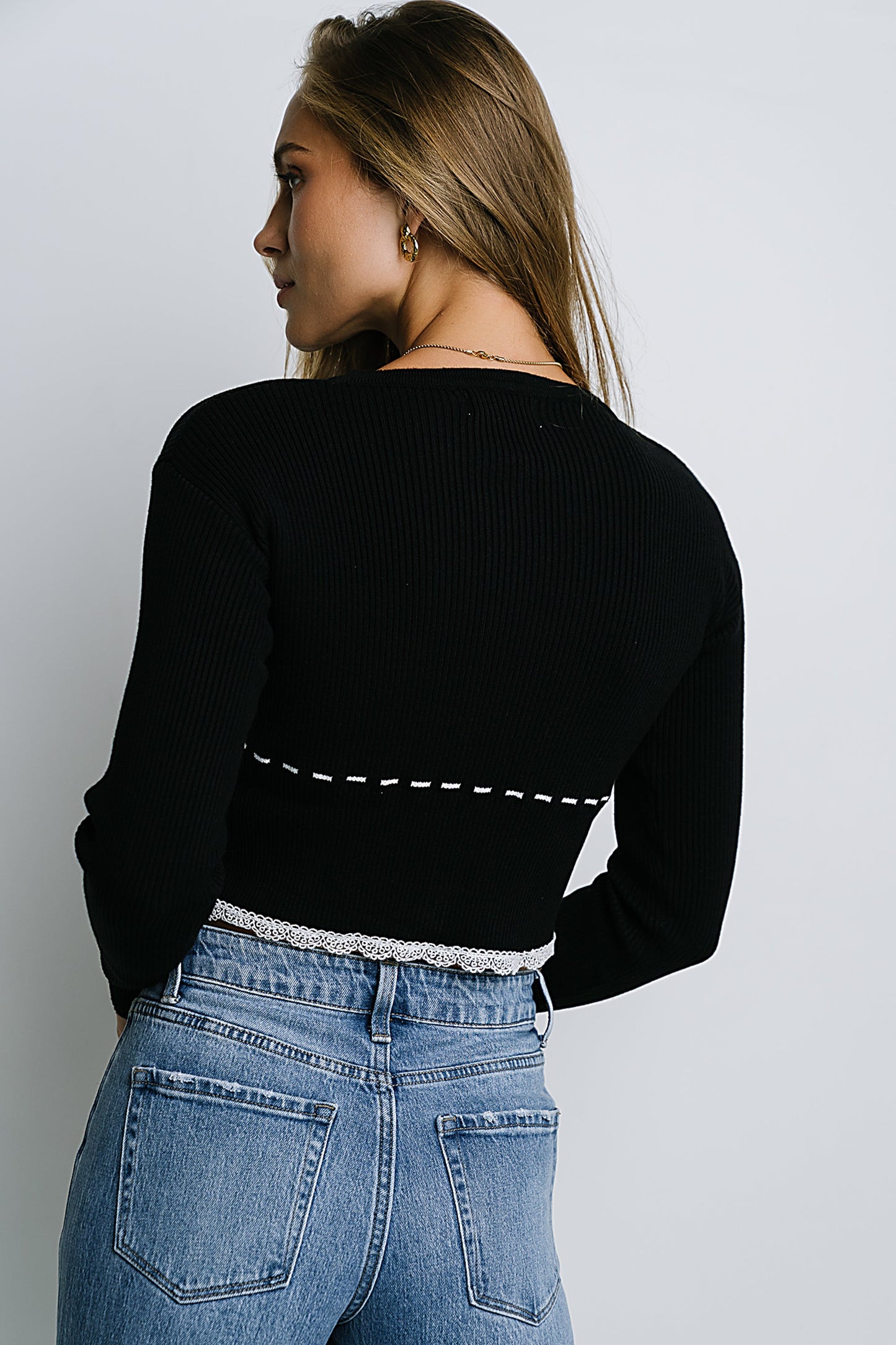 Irene Ribbed Sweater in Black - FINAL SALE